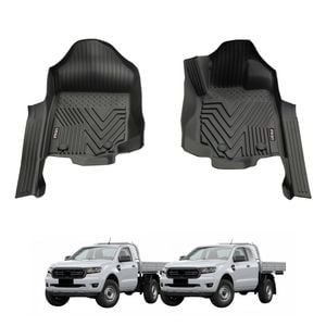 AUSGO 5D Injection Car Floor Mats for Ford Ranger Single / Extra Cab 2011-2022 All-Weather Floor Liners