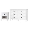 Oikiture 6 Chest of Drawers and Bedside Tables Vintage White