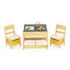 Costway Kids Table And Chairs Set Study Desk W/chalkboard Yellow