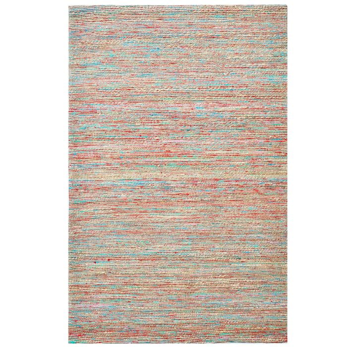 Handwoven Natural Jute Rug-Kerala 6001-Natural/Red Multi-160x230cm