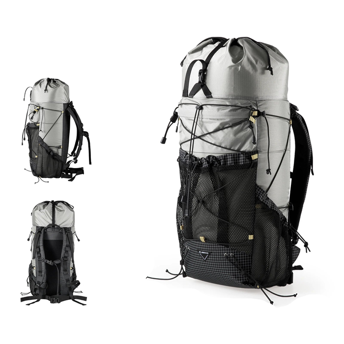 Camping Backpack 25+10l Travel Bag Grey