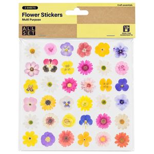 All Set Multi Purpose Flower Stickers - 3 Sheets