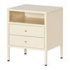 Familand Steel End Side Table Bedside Tables with 2x Storage Drawers Free standing in Cream