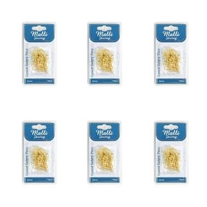 6x 70pc Malli Sewing Metal Dressmaker Fabric Gourd Safety Pins 22mm Assorted