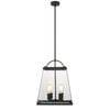 Telbix Colair Modern Pendant Hanging Lamp Light Glass Solid Brass Clear Black Matte