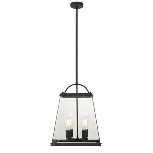 Telbix Colair Modern Pendant Hanging Lamp Light Glass Solid Brass Clear Black Matte
