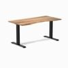 Desky Fixed Height Tiger Bamboo Ergo Edge Desk 1500x750mm Matte Black Leg