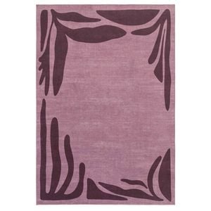 Loopsie-220cm X 150cm-pasto Tonal Plum Botanical Border Washable Rug