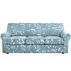Smarcute 3 Seater Stretch Floral Pattern 4 Pieces Seperated Sofa Covers With Individual Cushions Light Blue