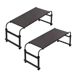 SOGA 120x45cm Black Cross Bed Movable Desk Table w/ Adjustable Length & Height
