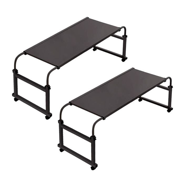 SOGA 120x45cm Black Cross Bed Movable Desk Table w/ Adjustable Length & Height