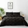 Dreamfields Super King Black Diamond Embroidery Pintuck Quilt/Doona/Duvet Cover Set