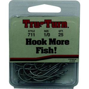 Tru Turn 711 Forged Perma Streel Cone Cut Fishing Hook 25pk 1/0