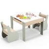 Costway 4-in-1 Kids Table Chair Set Wooden Activity Play Study Desk