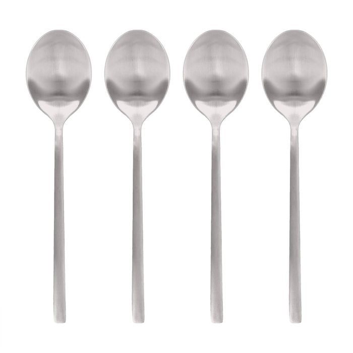 Argon Tableware Stainless Steel Dessert Spoons - 20cm - 8x Durable Rust Resistant Stainless Steel Dishwasher Safe Flatware Set