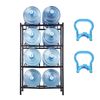 VEVOR Water Jug Holder Black with 4 Tiers Single Row Rack for 8 Bottles