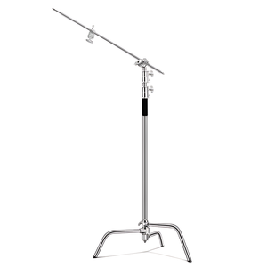 3.3m Heavy-Duty Stainless Steel C-Stand with Boom Arm Grip Head Sandbag
