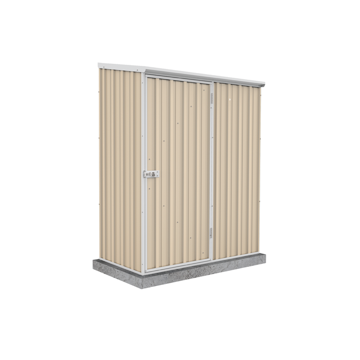 Absco Sheds 1.52 x 0.78 x 1.95m Classic Cream Space Saver Single Door Garden Shed