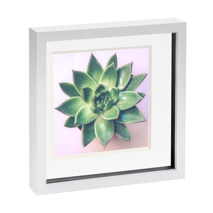 Nicola Spring 10" X 10" White 3d Box Photo Frame - 8" X 8" Mount
