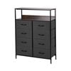 Sherwood Luna 8 Chest Of Drawers Lowboy Dresser Double Wooden Shelf Charcoal