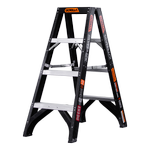 Gorilla 4 Step Fibreglass Double Sided Ladder Silverback 180kg 