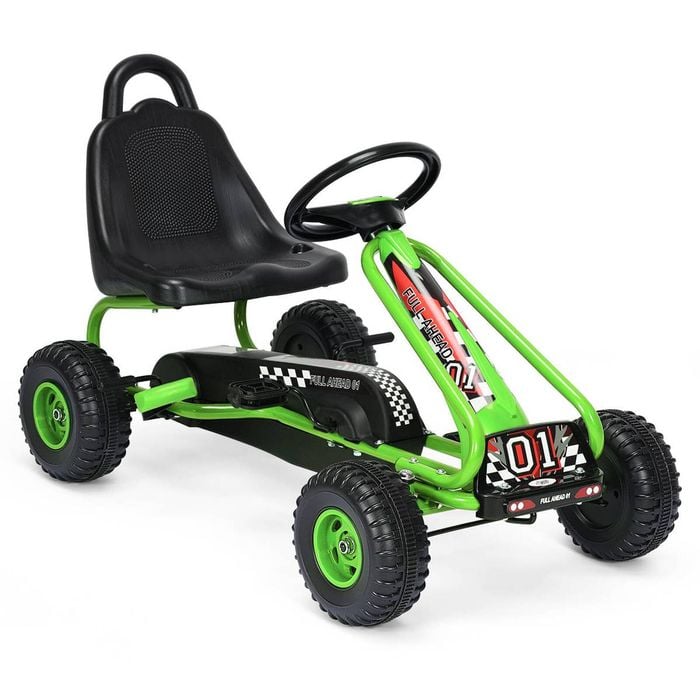 Costway Kids Pedal Go Kart Outdoor Ride On Car Toy Racer Green