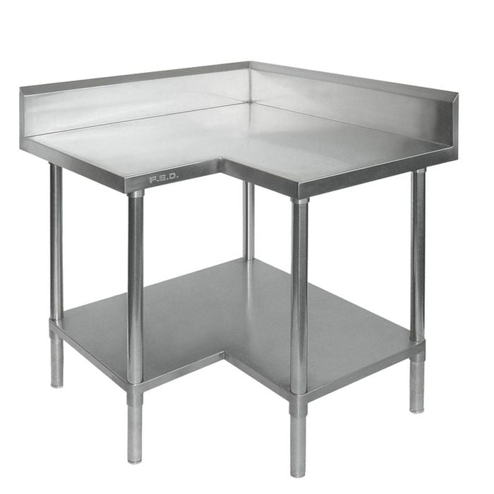 Modular Systems Economic Corner Workbench,100MM Splashback & Undershelf 0900-6-WBCB