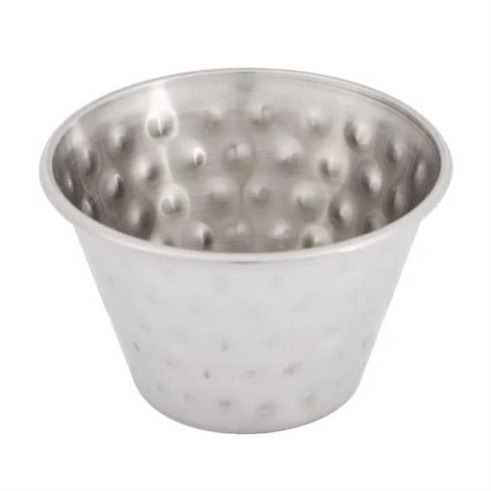 Olympia Sauce Cups Hammered Stainless Steel 12 Pack 115ml Condiment Ramekin Dip Pot Tableware