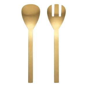 Ecology Forge Set of 2 Salad Servers - Matte Gold