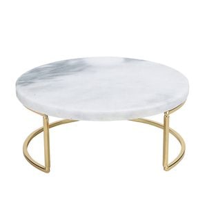 NF Living Stacked Serving Tray Small Display 17x7 Marbled Gold