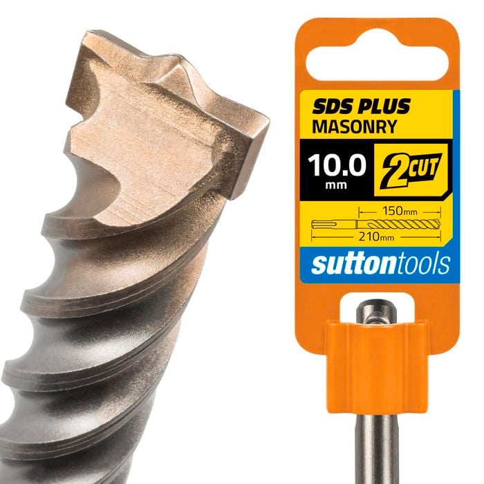 Sutton Tools 10.0 x 210mm 2 Cut SDS Plus Masonry Drill Bit