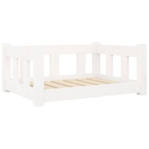 vidaXL Solid Wood Pine Dog Bed White Wooden Puppy Pet Sofa Couch Animal Supply
