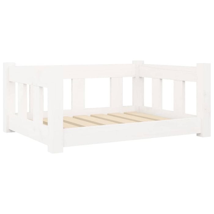 vidaXL Solid Wood Pine Dog Bed White Wooden Puppy Pet Sofa Couch Animal Supply