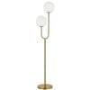 Telbix Eterna Contemporary Standing Floor Lamp Light Glass Metal Opal Matt Antique Gold