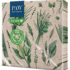20pc Paw Herbal Design 33x33cm Eco-friendly 3-ply Strength Napkins
