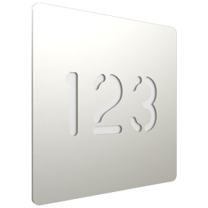 ProtectorAl 280 x 280mm Paperbark Aluminium Cut Through Custom House Sign - 280mm x 280mm Surfmist