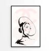 Stylish Black Peach Colored Girl Art Print 100% Australian Made 60x90cm (Poster)