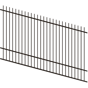 ProtectorAl 1201 - 2400 x 1500mm Black Satin Raked Up to 15º Picket Top Pool Fence Panel - Black