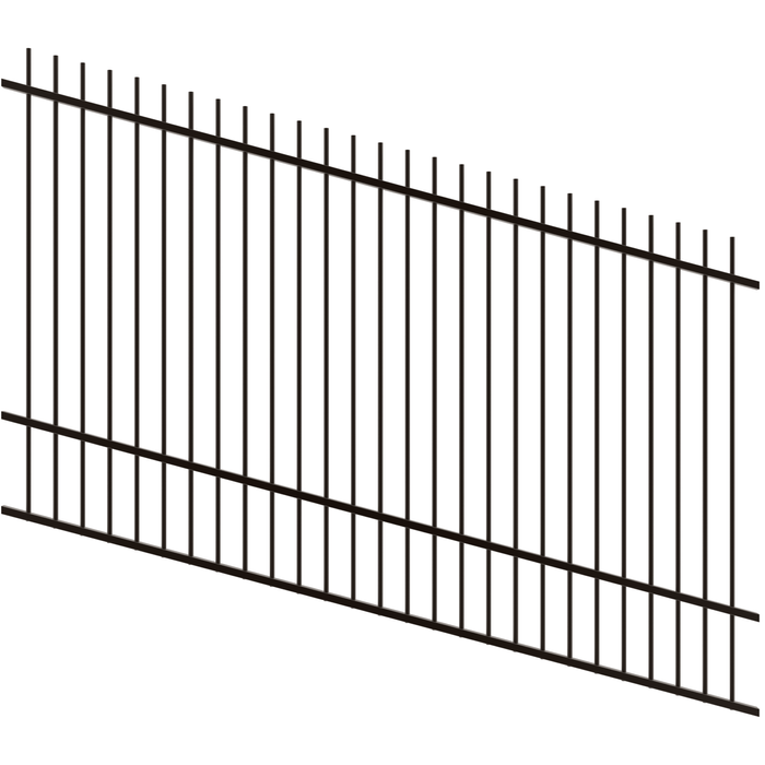 ProtectorAl 1201 - 2400 x 1500mm Black Satin Raked Up to 15º Picket Top Pool Fence Panel - Black