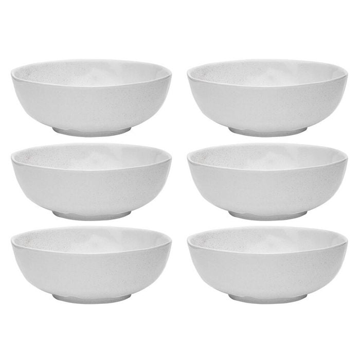 6PK Ecology Speckle Milk 18cm Stoneware Soup Bowl Round - White