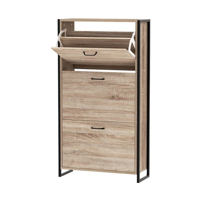 Artiss Storage Shoe Rack Organiser 3 Drawers Oak