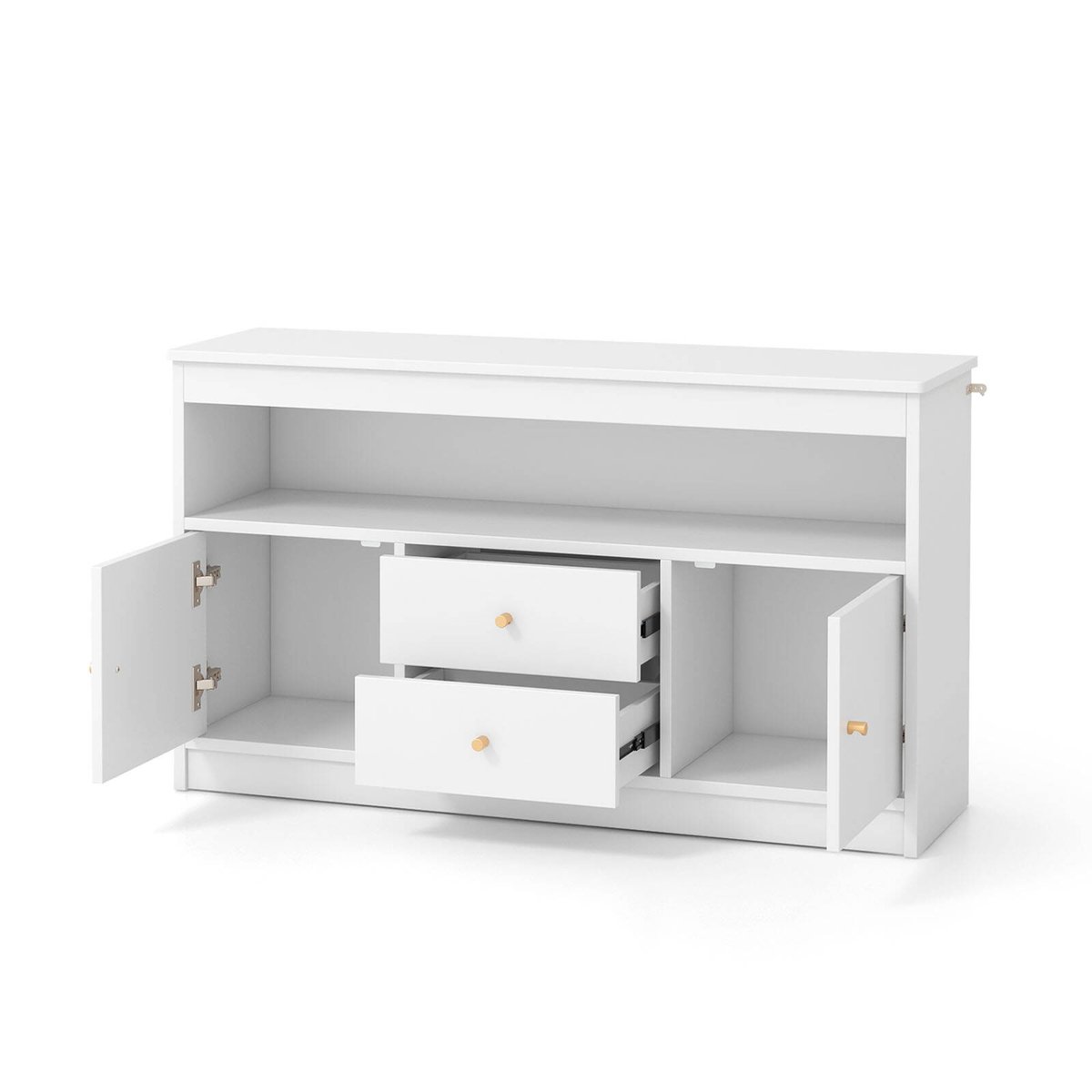 Costway Kids Toy Storage Organizer Chest Display Bookshelf White