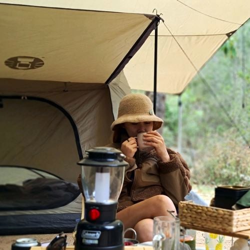 Coleman Rugged Lantern at a campsite