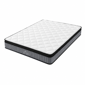 Aleato 25cm King Single Spring Mattress Medium Firm Latex Foam, with 7-Zone Pocket Spring System and Breathable Euro Top