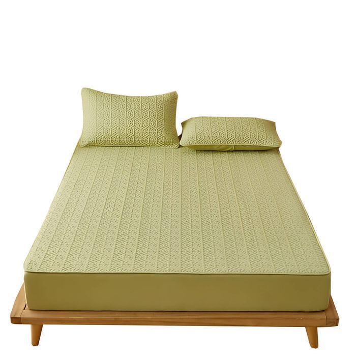 Anycozy Mattress Cover Green 180x200cm Pure Cotton Soft Quilted Bed Sheet Anti-bacterial Protector Cover