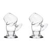 2PK BarCraft Brandy & Cognac Chrome/Glass 350ml Cup & Warmer Stand Set - Clear
