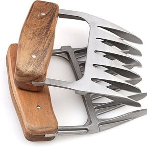 Provecta 2 Piece Stainless Steel BBQ Meat Claws with Wooden Handles