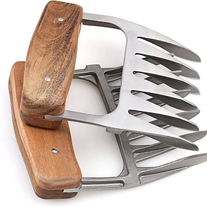 Provecta 2 Piece Stainless Steel BBQ Meat Claws with Wooden Handles