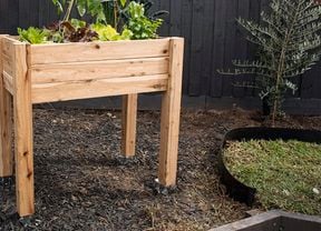 A portable garden bed in situ