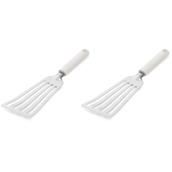 2PK KitchenAid Classic Metal Flex Turner/Spatula Cooking Utensil Porcelain White